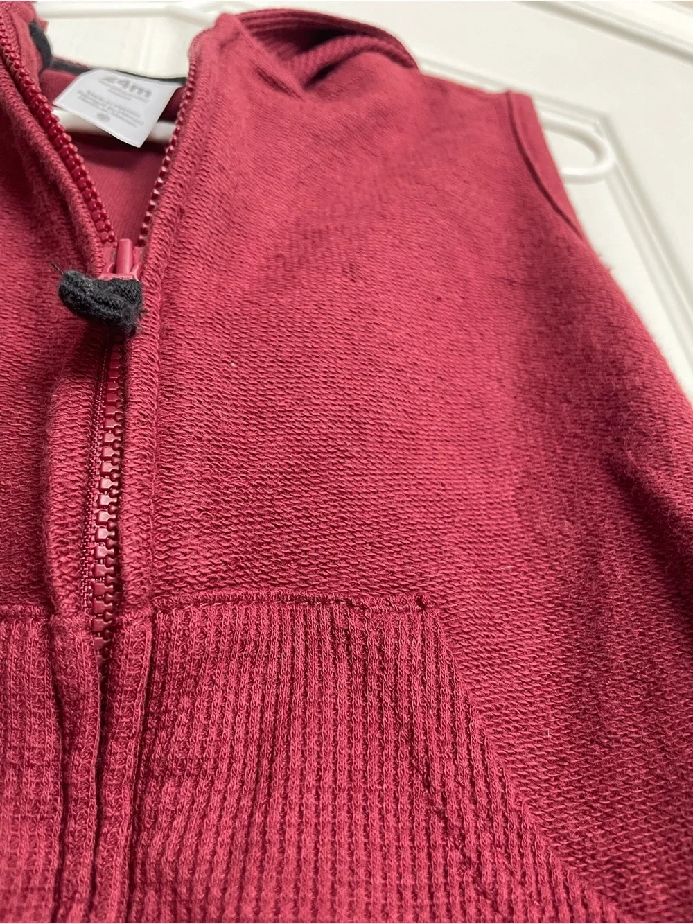 Carters 18-24 Months Kids Sleeveless Hooded Zip Vest - Burgundy Red